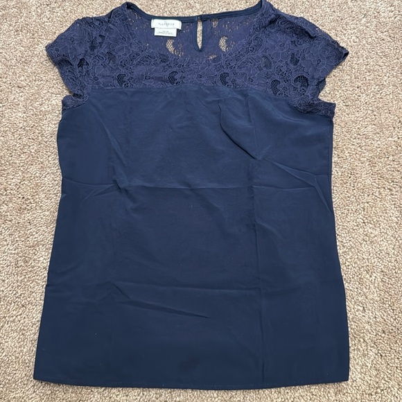 Van Heusen Tops - Van Heusen Navy Lace Blouse